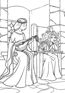 Мерида распечатать раскраску - Мерида на светском приёме