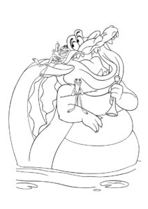 Раскраска Лягушки и крокодил Луи распечатать на А4 - Тиана