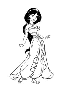 Бесплатная разукрашка для печати и скачивания Дочь султана - Жасмин