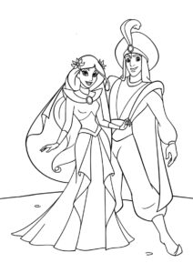 Жасмин и Аладдин (Жасмин) распечатать раскраску