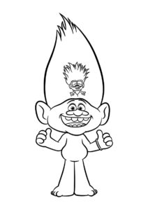 Раскраска Довольный Алмаз распечатать на А4 - Тролли