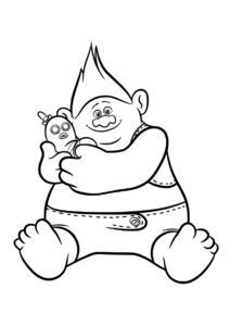 Здоровяк и мистер Динклс (Тролли) распечатать разукрашку