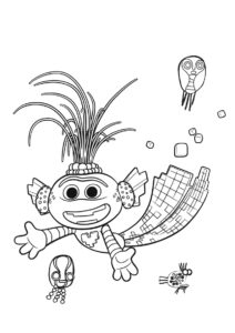 Бесплатная раскраска Король Техно Троллей распечатать и скачать - Тролли