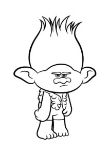 Бесплатная раскраска Олицетворение грусти распечатать на А4 - Тролли