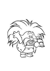 Раскраска Розовый король распечатать и скачать - Тролли