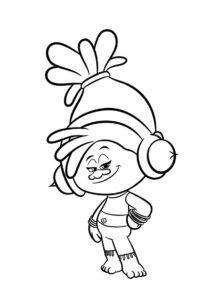 Стильная DJ Звуки распечатать разукрашку бесплатно - Тролли