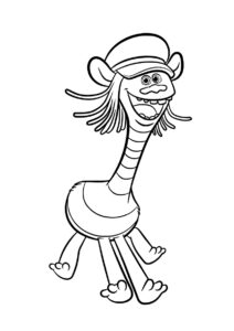 Бесплатная разукрашка для печати и скачивания Счастливый Купер - Тролли