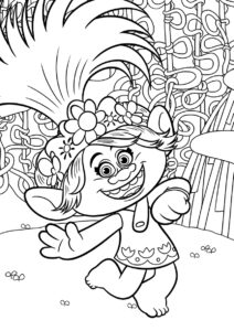 Танец Розочки распечатать и скачать раскраску - Тролли