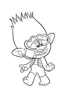 Цветан на сцене разукрашка скачать и распечатать - Тролли