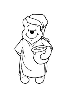 Раскраска Винни Пух в пижаме распечатать на А4 - Винни Пух