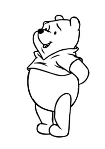 Бесплатная раскраска Застенчивый мишка распечатать и скачать - Винни Пух