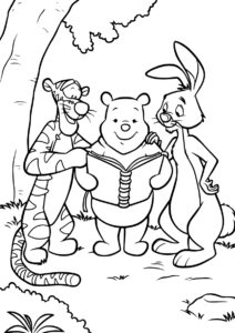 Бесплатная раскраска Изучение природы с Винни Пухом распечатать на А4 - Винни Пух