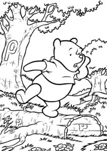 Раскраска Напуганный Винни распечатать на А4 и скачать - Винни Пух