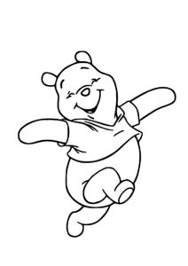 Счастливый медвежонок (Винни Пух) разукрашка для печати на А4