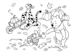 Винни Пух бесплатная раскраска - Уборка урожая