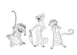 Бак, Крэш и Эдди распечатать и скачать раскраску - Ледниковый период