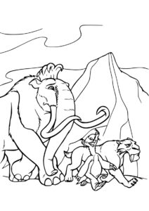 Ледниковый период распечатать раскраску на А4 - Далекое путешествие