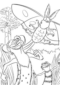 Бесплатная раскраска Отважный проводник распечатать на А4 и скачать - Ледниковый период