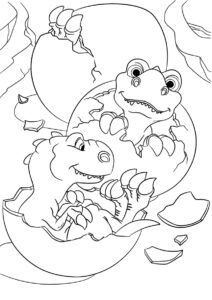 Рождение динозавров - Ледниковый период раскраска распечатать на А4