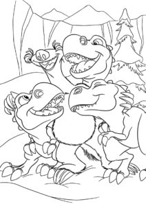 Ледниковый период бесплатная раскраска - Сид в роли мамы