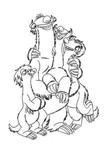 Сид с семьёй - Ледниковый период распечатать раскраску на А4