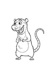 Бесплатная раскраска Счастливый опоссум распечатать на А4 - Ледниковый период