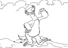 Ледниковый период бесплатная раскраска распечатать на А4 - Счастливый Сид