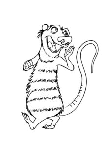 Бесплатная раскраска Целеустремленный Крэш распечатать на А4 и скачать - Ледниковый период