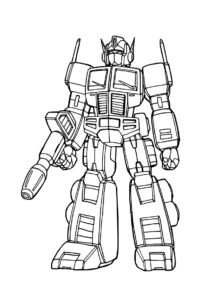 Бот-спасатель Оптимус Прайм - Трансформеры раскраска распечатать на А4