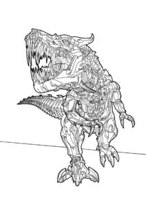 Разукрашка Динотрансформер распечатать и скачать - Трансформеры