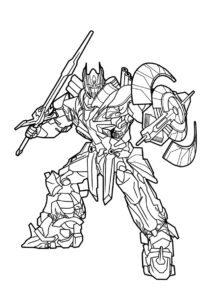 Оптимус Прайм готовится к бою распечатать и скачать раскраску - Трансформеры
