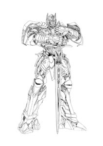 Оптимус Прайм с мечом бесплатная раскраска - Трансформеры