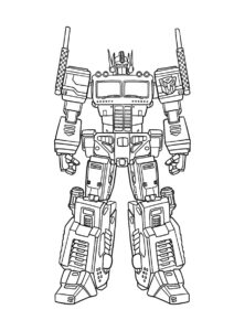 Предводитель автоботов (Трансформеры) разукрашка для печати на А4