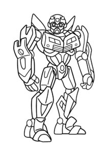 Разукрашка Робот-спасатель Бамблби распечатать на А4 и скачать - Трансформеры