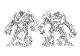 Бесплатная раскраска Скидз и Мадфлэп распечатать на А4 - Трансформеры