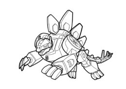 Чейз в облике динозавра - Трансформеры распечатать раскраску на А4