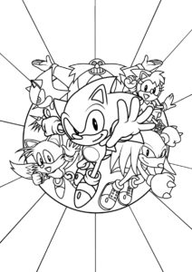 Герои мультфильма Соник Бум - Соник распечатать раскраску на А4
