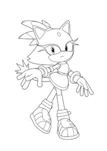 Кошка Блейз (Соник) раскраска для печати и загрузки