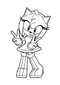 Приветливая Эми Роуз распечатать раскраску - Соник