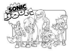 Разукрашка Смелая команда Соник Бум распечатать на А4 и скачать - Соник