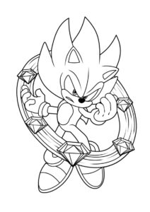 Раскраска Соник и алмазное колечко - Соник