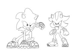 Соник и Шэдоу - Соник раскраска распечатать на А4