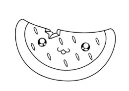 Милый арбузный кусочек раскраска распечатать на А4 - Арбуз