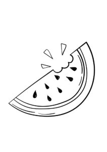 Арбуз распечатать раскраску - Сочная арбузная долька