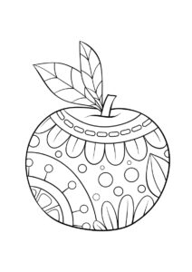 Антистресс яблоко с узорами - Яблоко распечатать раскраску на А4