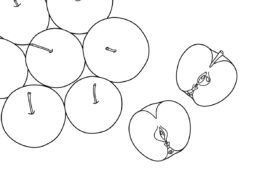 Яблочки на столе - Яблоко раскраска распечатать на А4