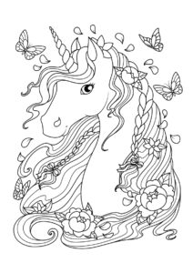 Единороги распечатать раскраску - Прекрасное создание из мифов
