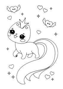 Кошачья принцесса распечатать раскраску - Коты, кошки, котята