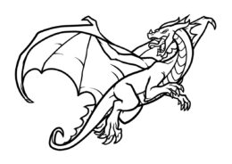 Разукрашка Агрессивный дракон в небе распечатать и скачать - Драконы