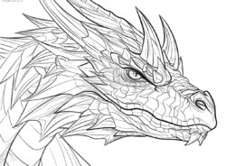 Голова огромного дракона (Драконы) распечатать раскраску